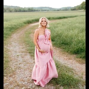 Petal & Pup Betina Bow Front Maxi Dress Dusty Rose